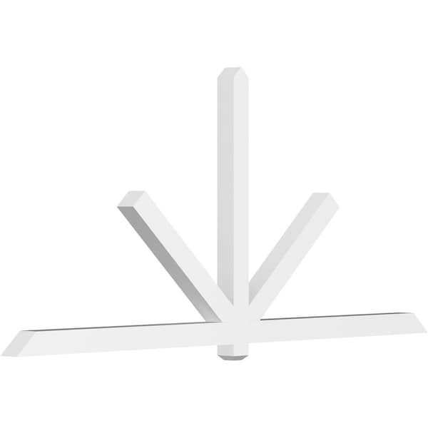 Ekena Millwork Kennewick Architectural Grade PVC Gable Bracket, 108"W x 49 1/2"H x 4"D x 4"F, 11/12 Pitch GBP108X50X0404KEN00 - main